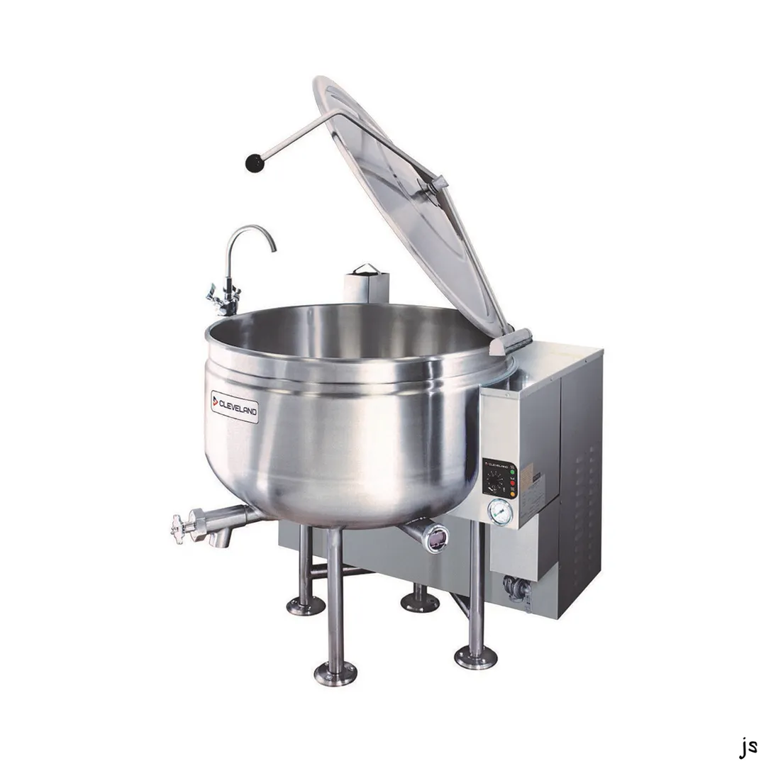 Cleveland KGL60SH 60 Gallon Floor Stationary Full Steam Jacketed Gas Kettle, Quad-Leg, 190.000 BTU