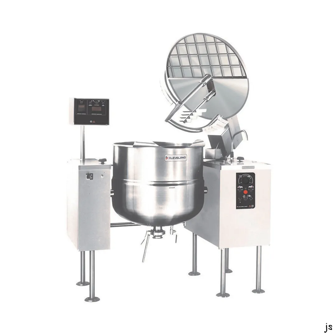 Cleveland MKDL100T 100 Gallon Floor Tilting 2/3 Steam Jacketed Direct Steam Kettle, Double Console