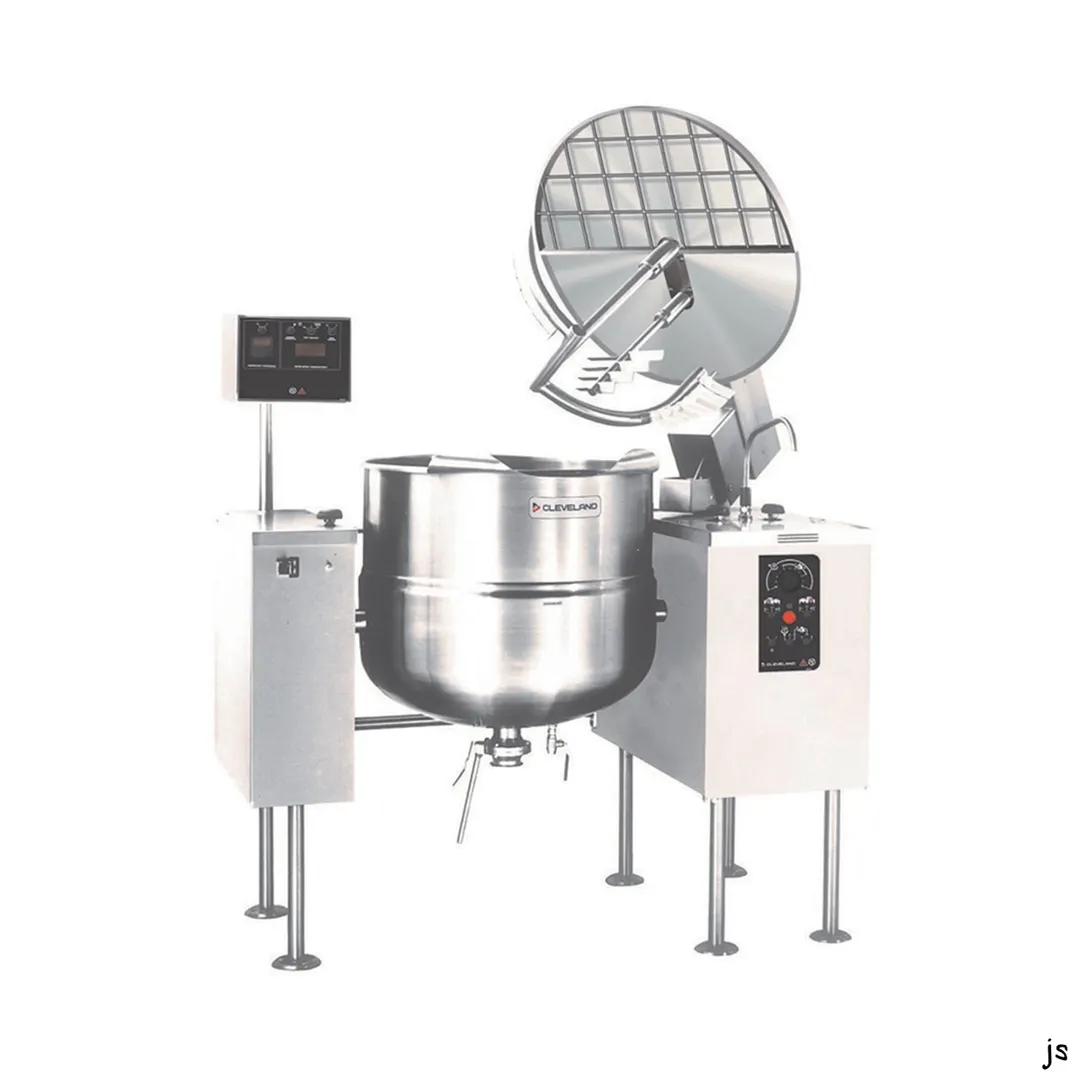Cleveland MKDL150T 150 Gallon Floor Tilting 2/3 Steam Jacketed Direct Steam Kettle, Double Console