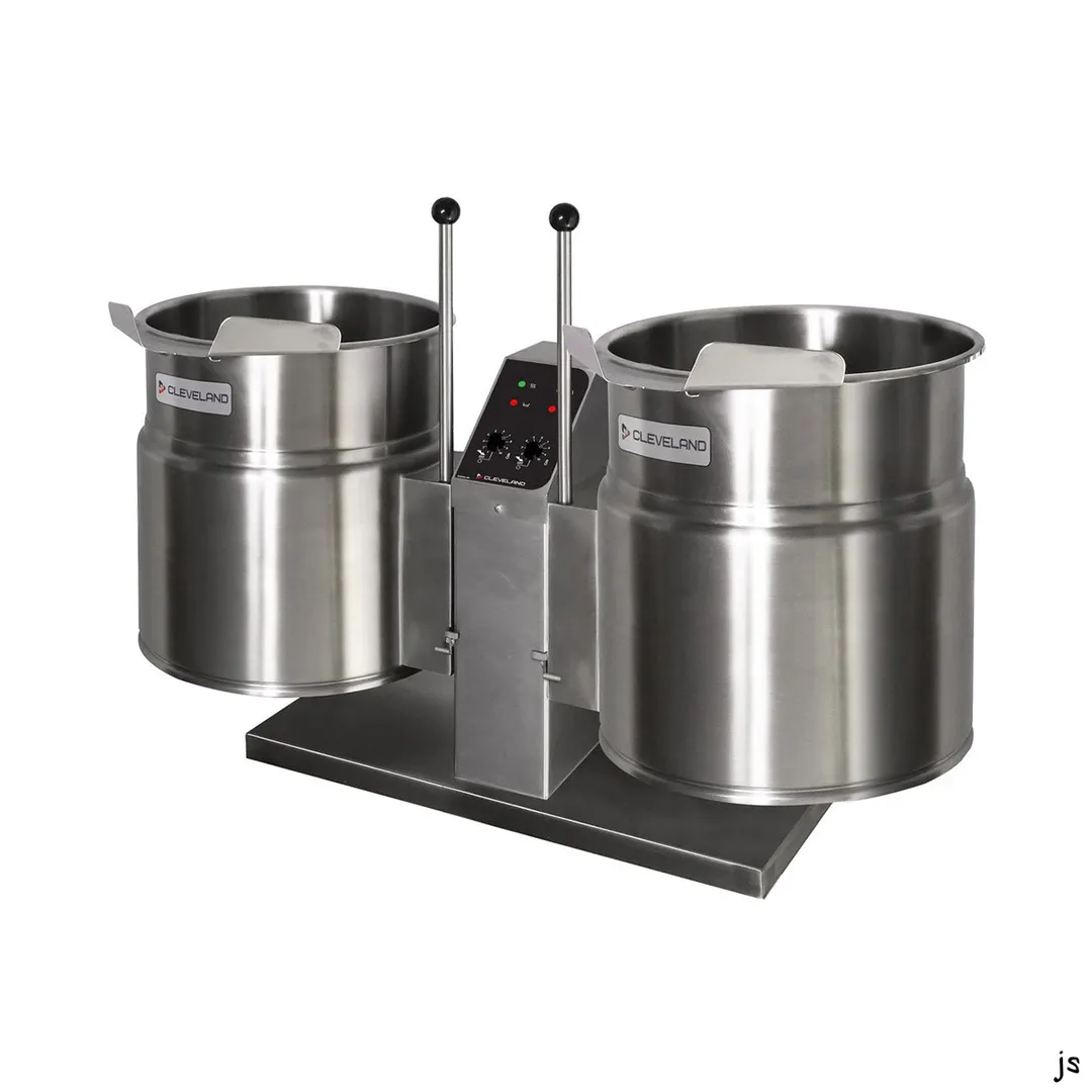 Cleveland TKET3T 3 Gallon Countertop Tilting 2/3 Steam Jacketed Electric Kettle Twin Unit