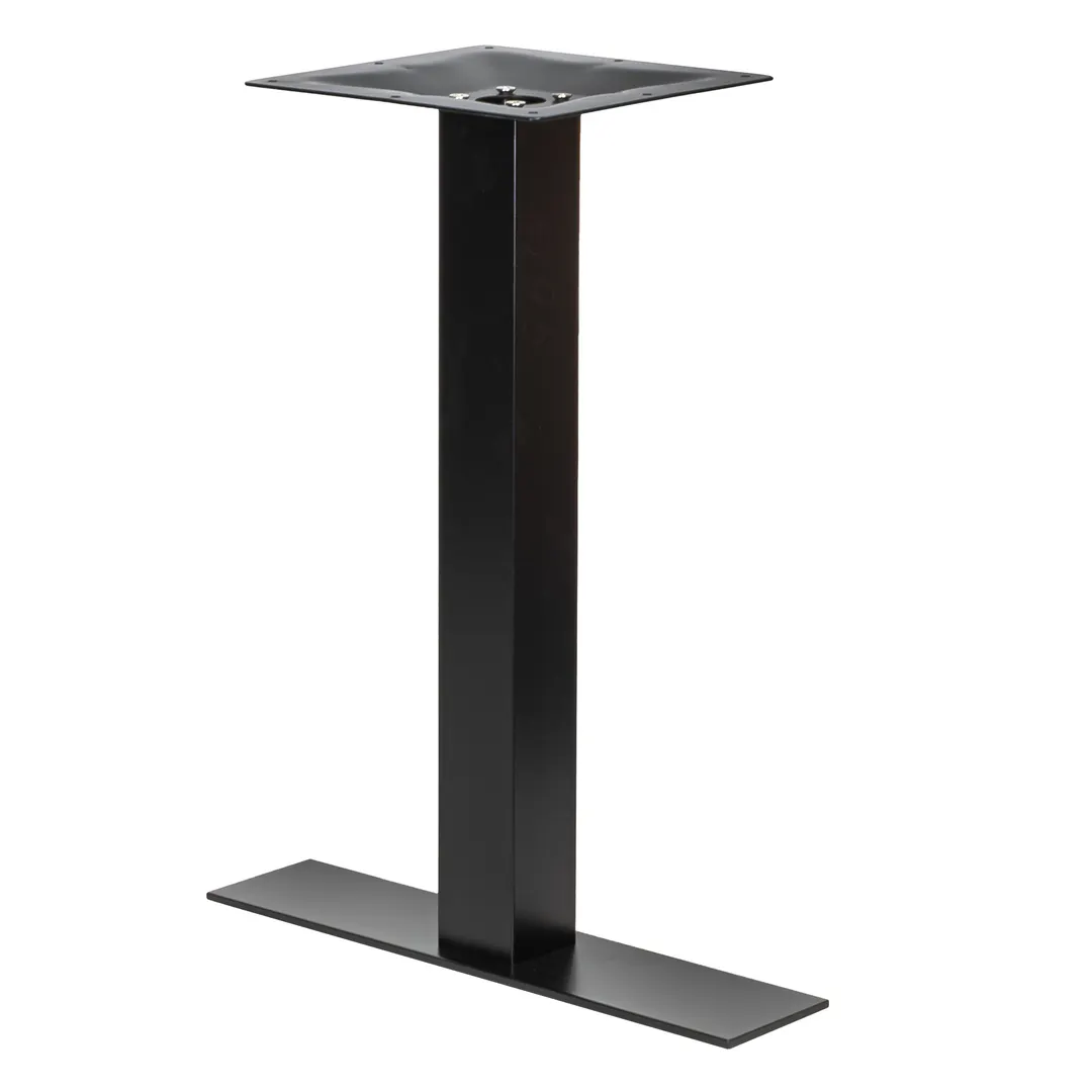 G & A GBH0522 Restaurant Table Base, 5" x 22" Spread, 2-1/4" Column, Bar Height, Indoor/Outdoor, Adjustable Glides, Steel, Black Powder Coat Finish
