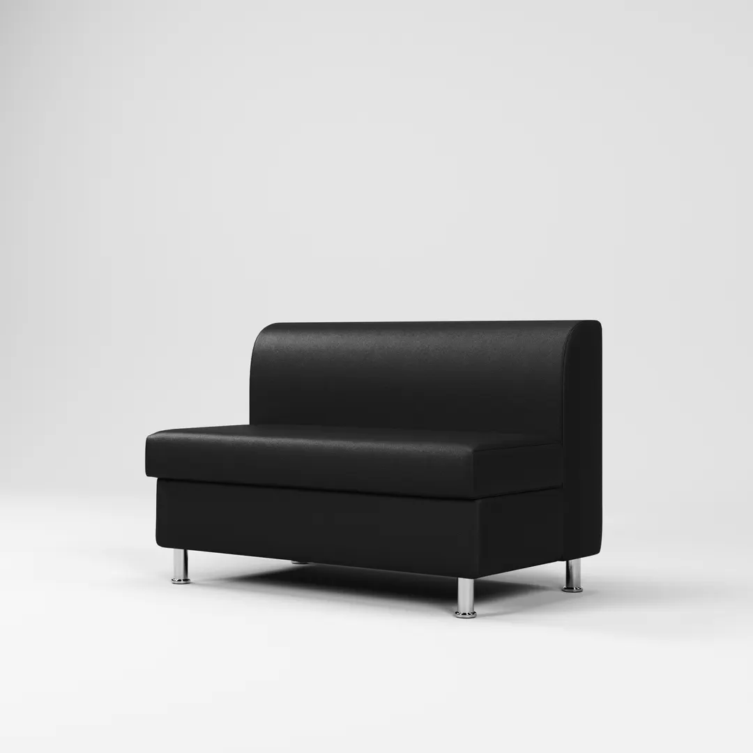 G & A QSU-S3-CUSTOM Single Restaurant Booth, 72"W x 25"D x 29"H, Upholstered Seat & Back, Custom Legs