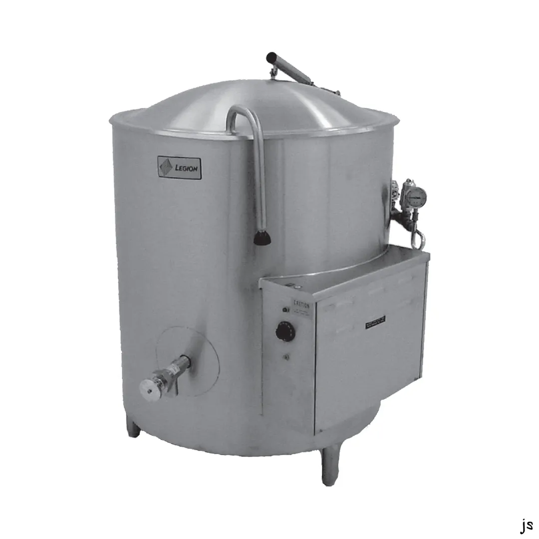 Legion LEC-60 60 Gallon Floor Stationary 2/3 Steam Jacketed Electric Kettle w/ Tri-Leg