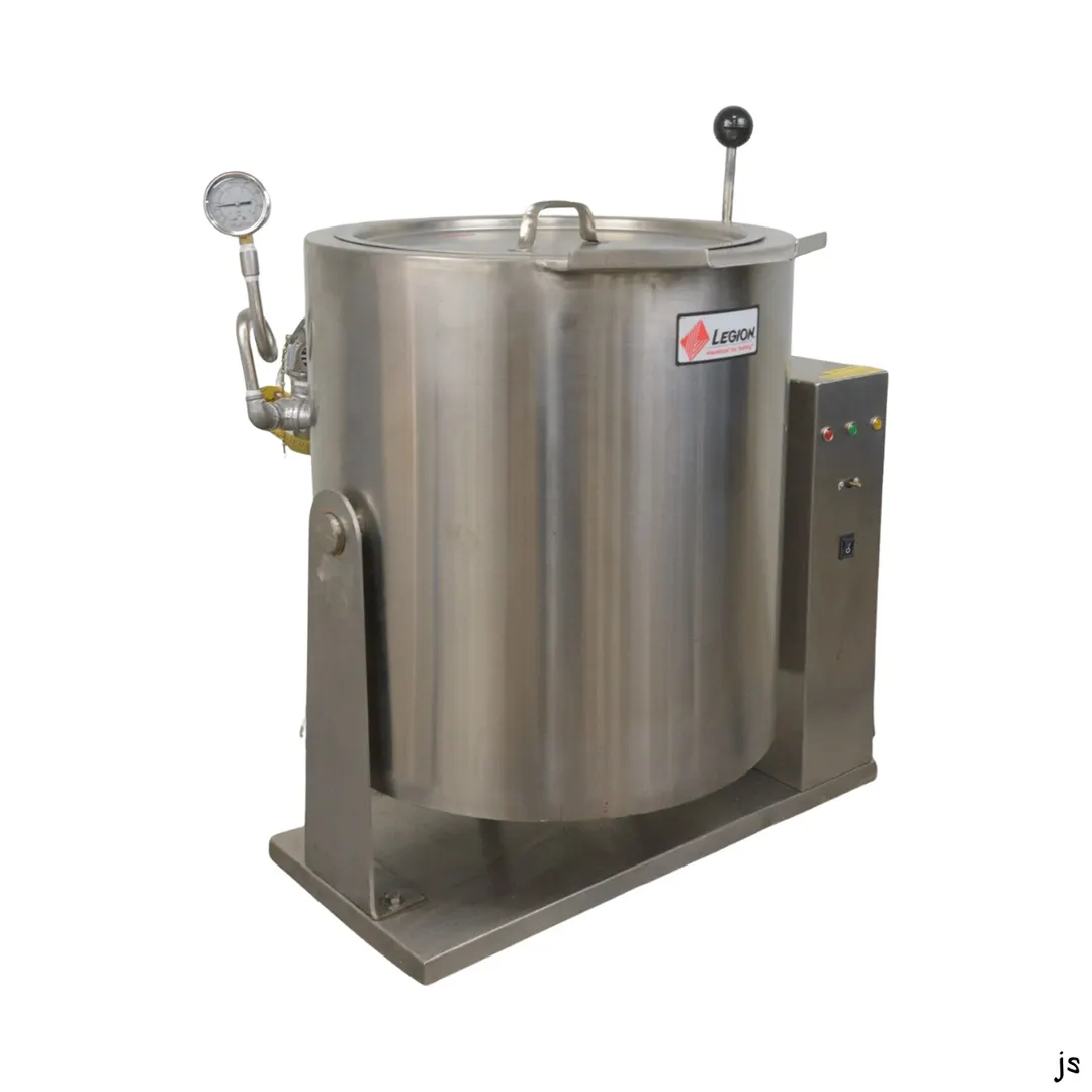Legion TEH-40 10 Gallon Countertop Tilting Full Steam Jacketed Electric Kettle w/ Right Support Console