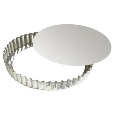 Louis Tellier 126432 Tart Mold - 10-1/4" x 1" H Fluted Round Tinplate Steel Coated Baking Pan