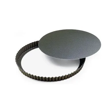 Louis Tellier 226630 Roasting Tart Pan, 9.4" Diameter x 1.4" Height, Round Fluted Loose Bottom