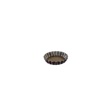 Louis Tellier 293540 Tart Mold - 2-3/4" Dia x 1/3" H, Round Fluted Non‑Stick Steel - 1/Pack