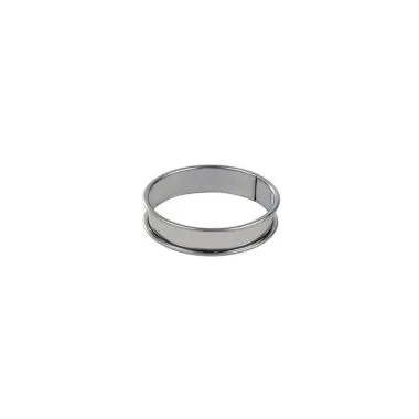 Louis Tellier 834941 Pastry Ring – 4‑3/4" Diameter x 1" Height, Deep Round Stainless Steel Tart Ring