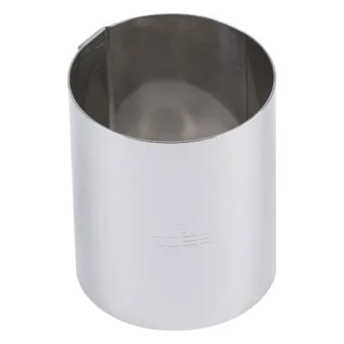 Louis Tellier 864904 Ice Cream Cake Ring, 4" Diameter x 1" Deep, Steel, 4"-6" Cut Size Pastry Ring