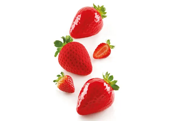Louis Tellier FRAGOLA120 Pastry Mold, 2.36" W x 3.03" D x 2.12" H, Silicone, Uncoated