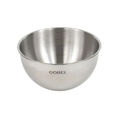Louis Tellier GL329 Mixing Bowl – 9.5" Diameter Round Bottom Stainless Steel, Top Dia 5‑11", Kitchen