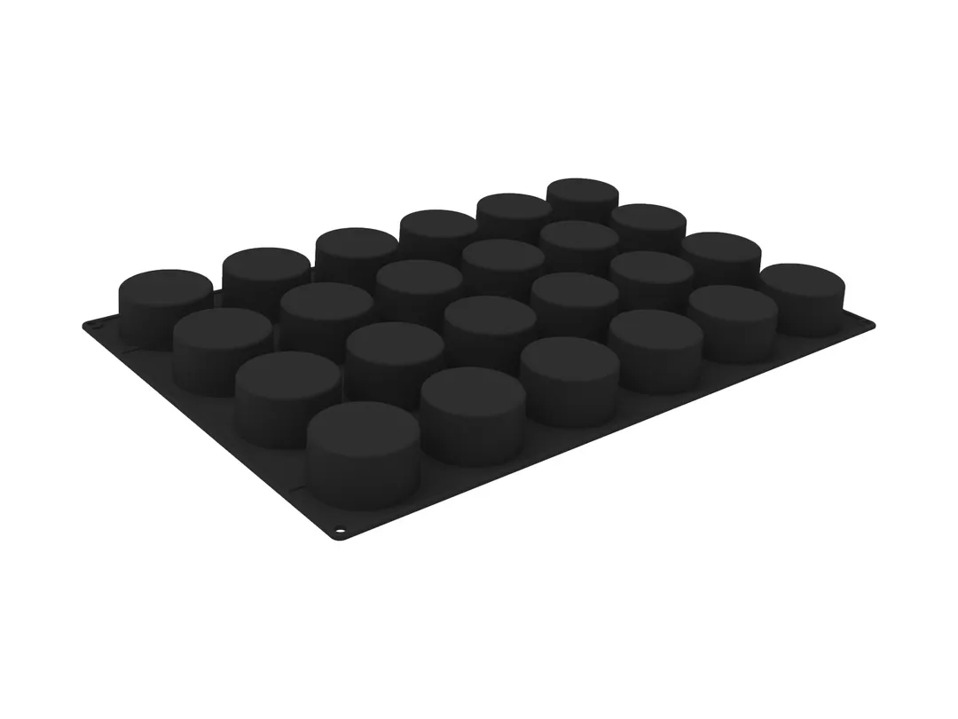 Louis Tellier SQ084 Silicone Cylinder Mold, 6.08 Oz, 3" Dia. x 1.57" H, Uncoated