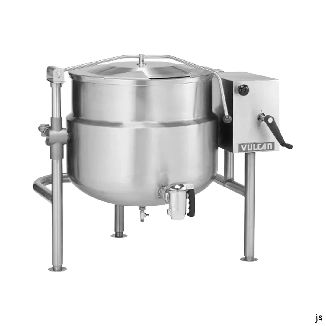Vulcan K20DLT 20 Gallon Floor Tilting 2/3 Steam Jacketed Direct Steam Kettle w/ Tri-Leg Base