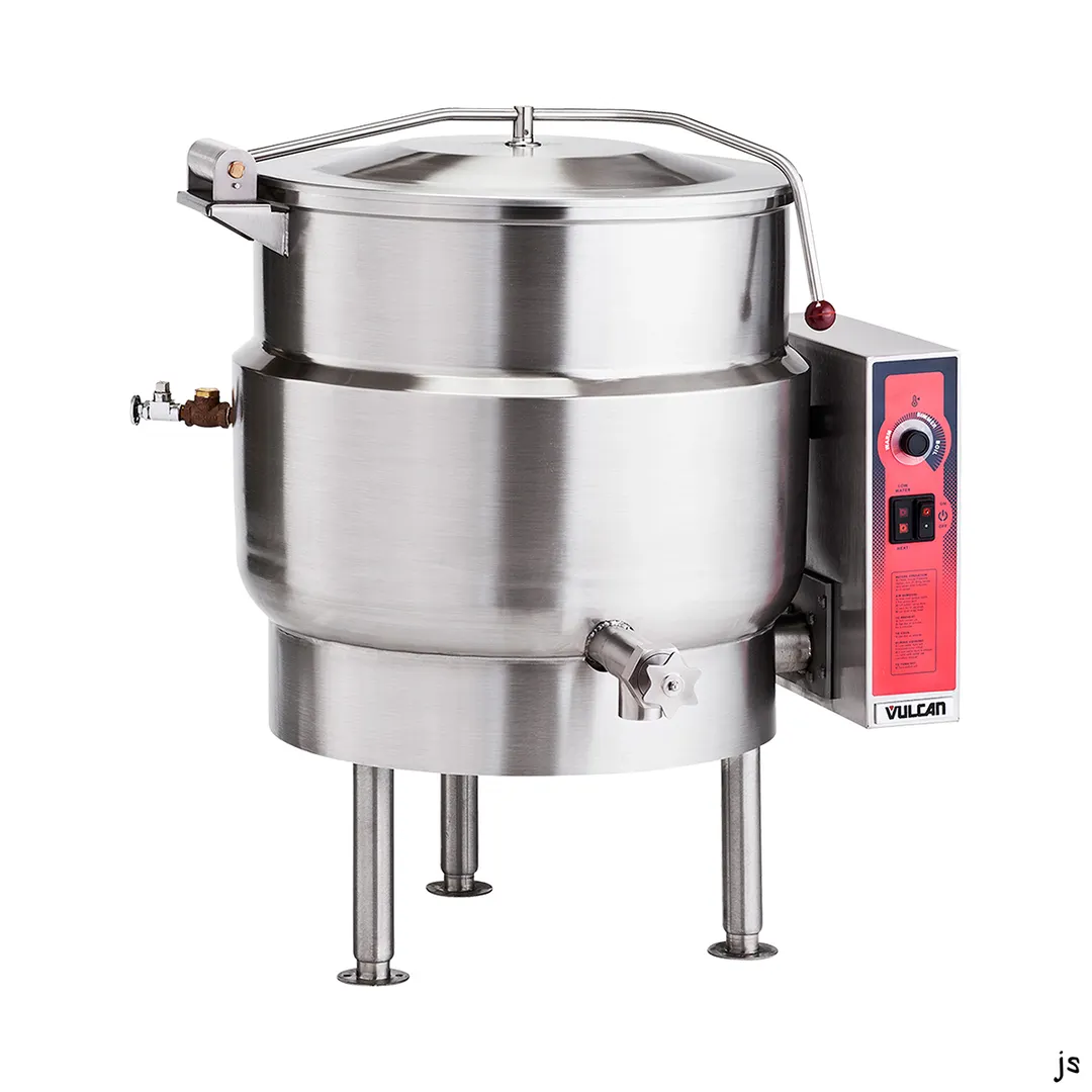 Vulcan K60EL 60 Gallon Floor Stationary 2/3 Steam Jacketed Electric Kettle w/ Tri-Leg Base