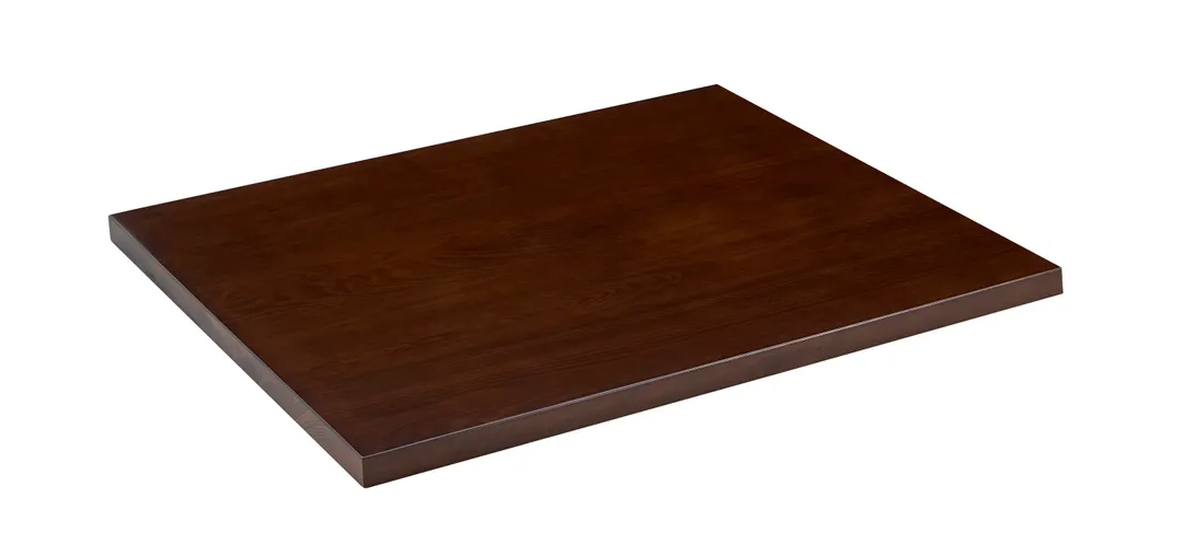 ATS W3048-DW Restaurant Table Top – 30" x 48" Dark Walnut Beech Wood, 1.5" Thick, reinforced with two 1/8" x 1.5" metal bars on back, rectangular design for commercial dining