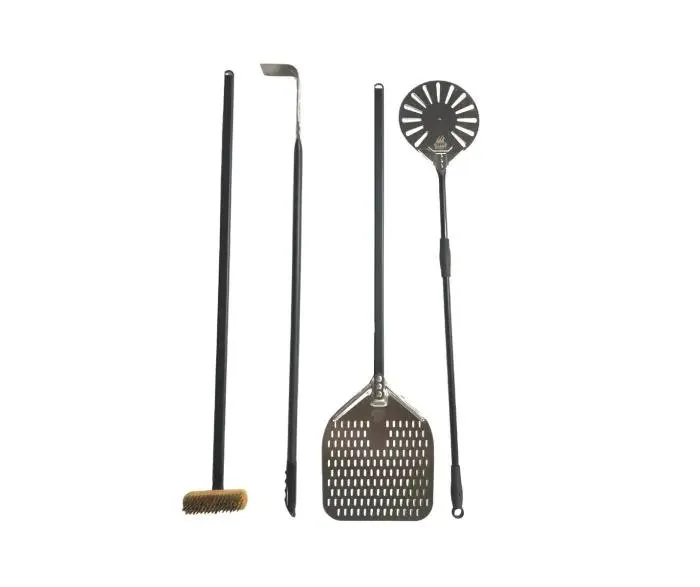 WPPO WKPA-01 Pro Aluminum 4 Piece Wood-Fired Pizza Oven Utensil Kit 