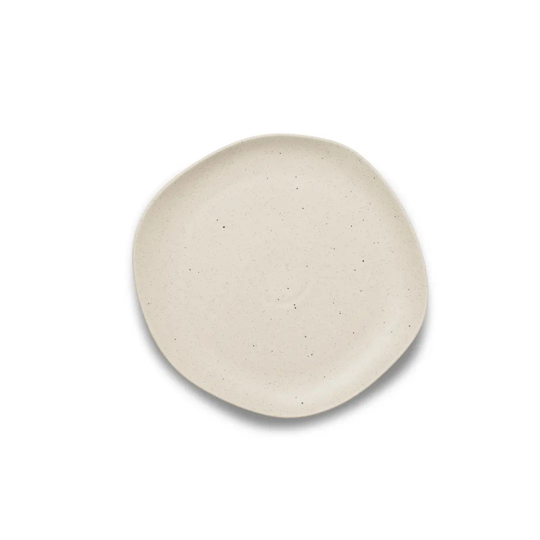 Ariane Porcelain AERARN508011016 China Flat Plate 6-2/7" Round, Linen Dots, Porcelain – 12/Case