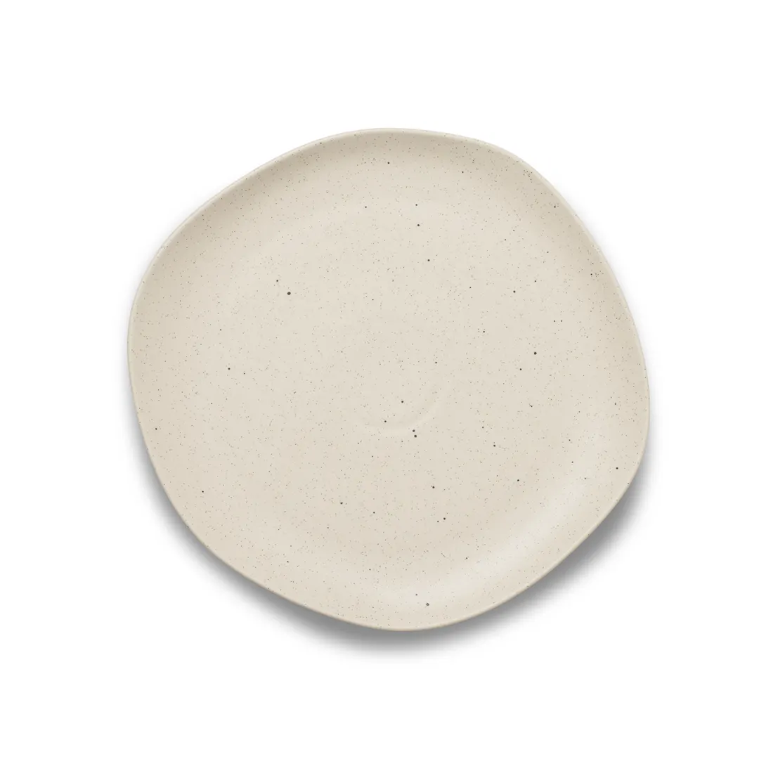 Ariane Porcelain AERARN508011027 China Plate, 10 5/8" Flat, Linen Dotts, Porcelain - 6/Case