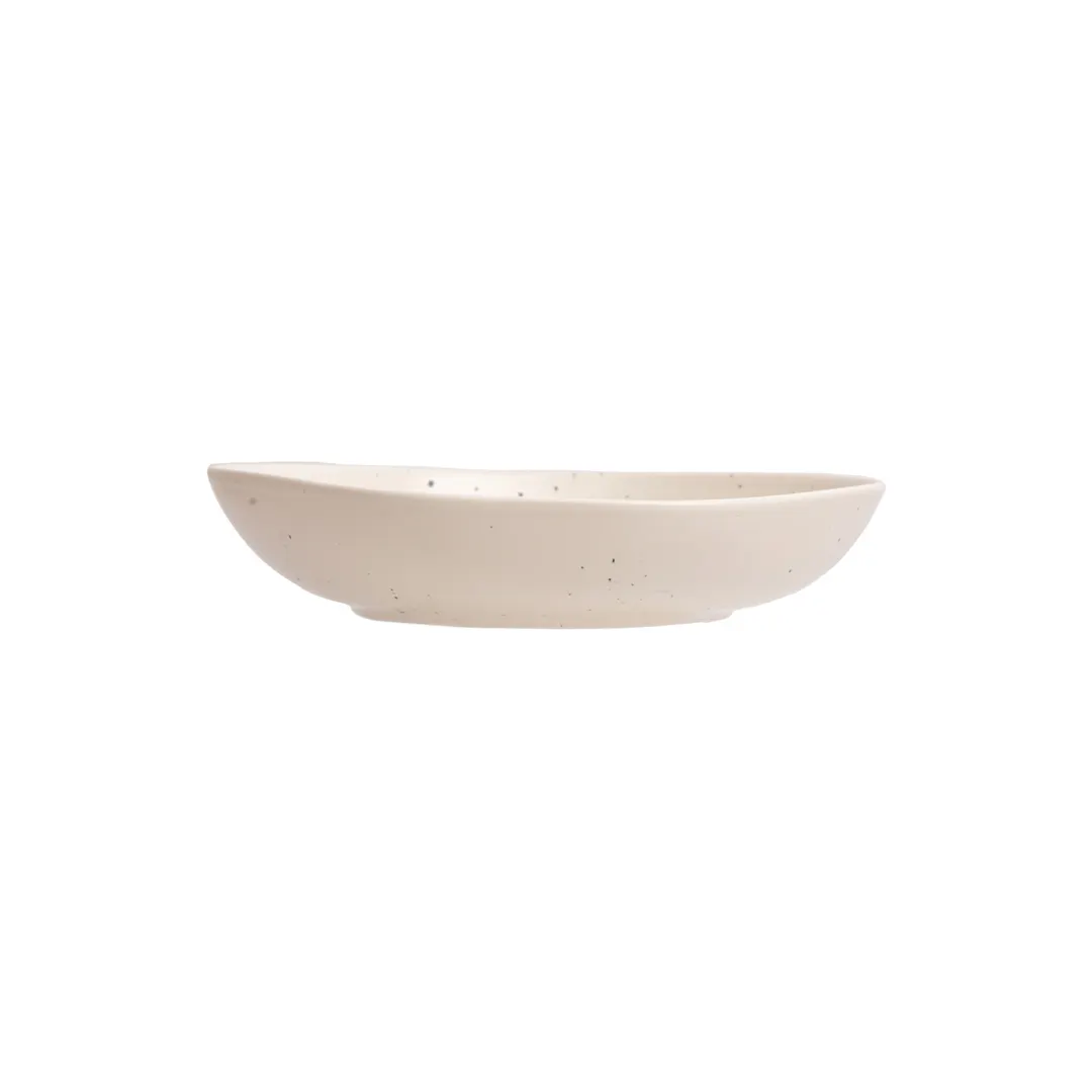 Ariane Porcelain AERARN508012019 Deep Rim China Plate, 7-1/2" Round, Linen Dotts, Porcelain, 6/Case