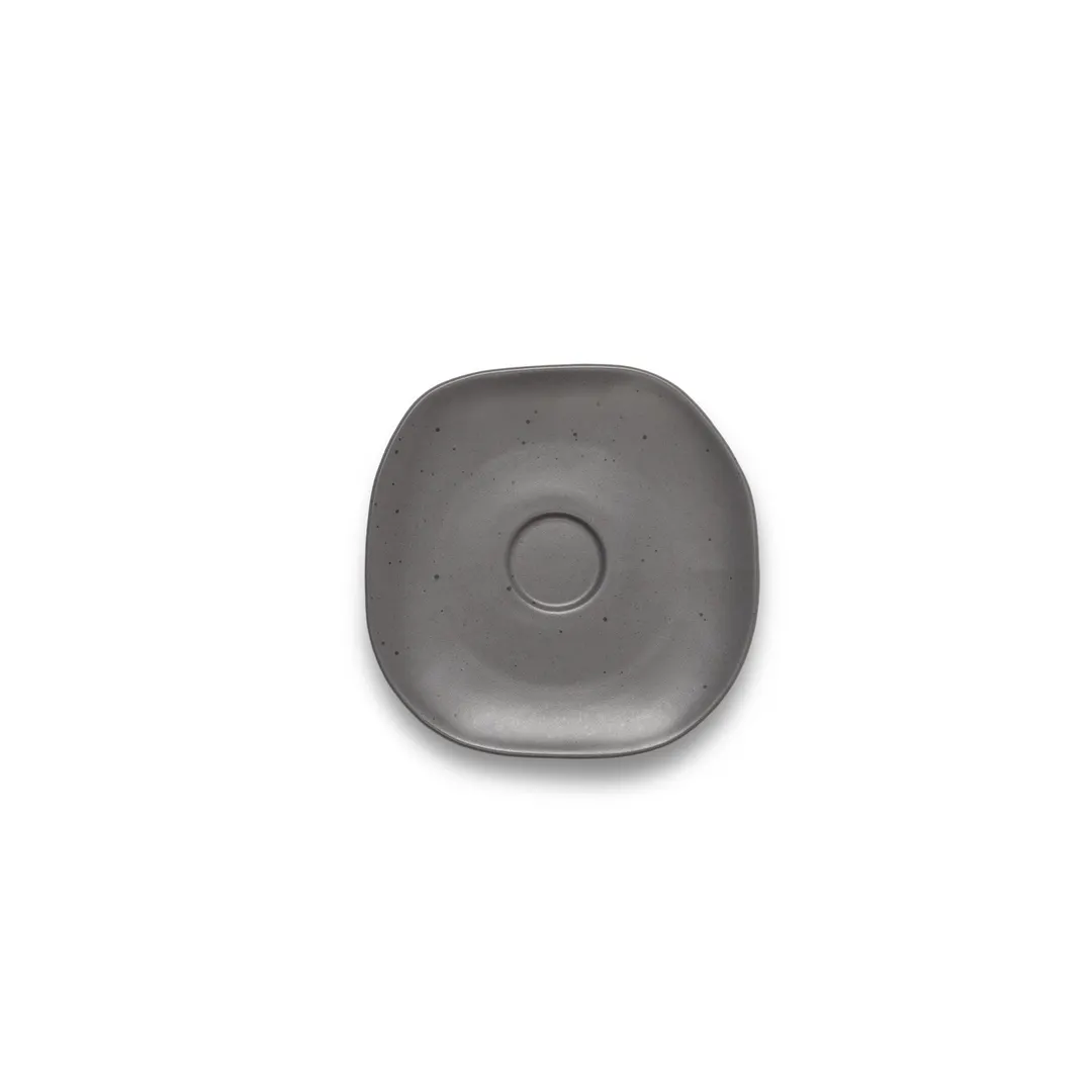 Ariane Porcelain AERARN510014013 Saucer, 5.125" (13 Cm) Charcoal Gray Dotts Porcelain - 12/Case