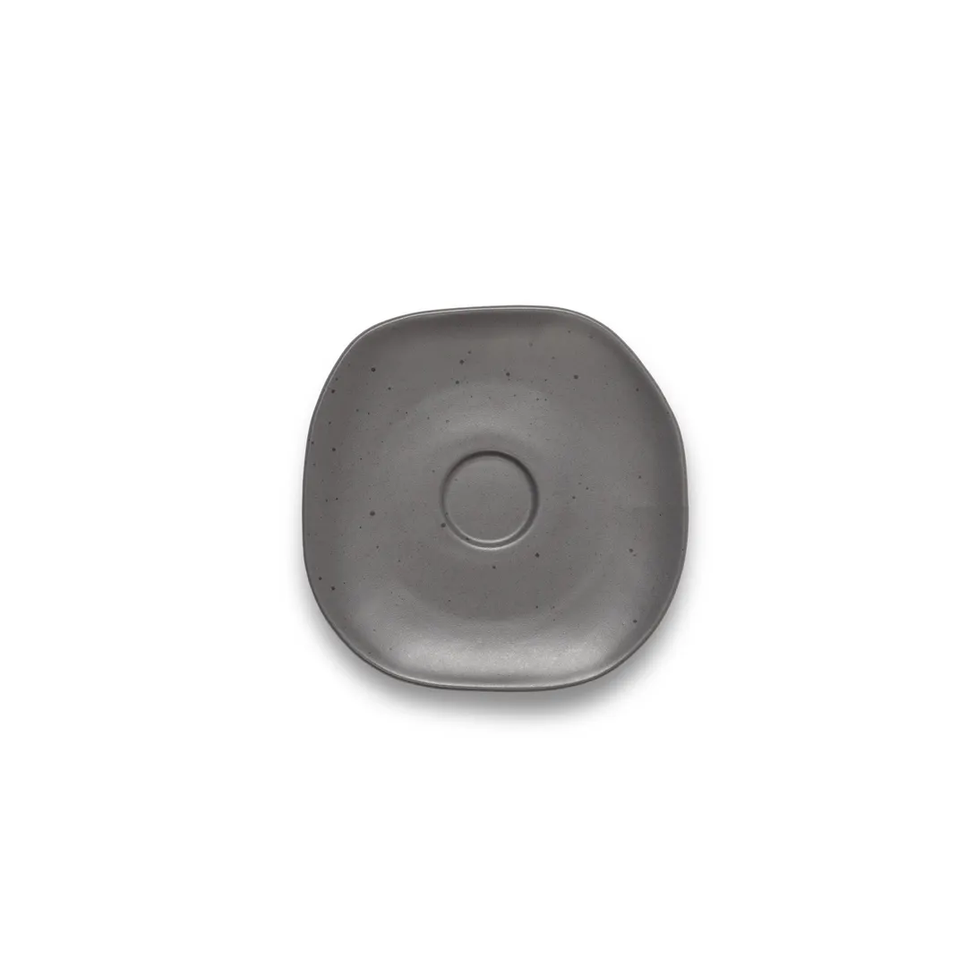 Ariane Porcelain AERARN510014015 China Saucer, 6" (15 Cm), Charcoal Gray Dotts, Porcelain - 12/Case