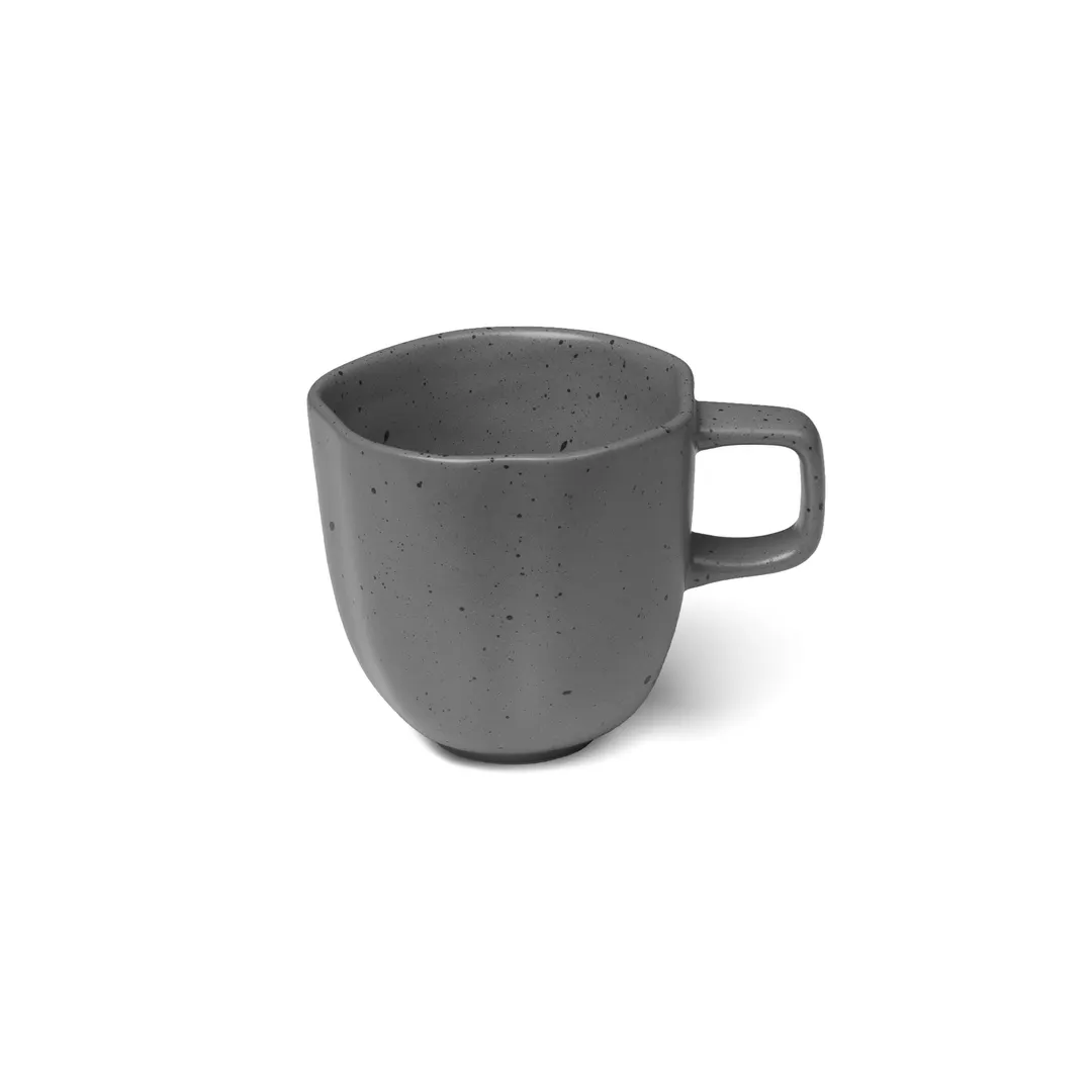 Ariane Porcelain AERARN510044027 - Charcoal Dotts China Cups, 9 1/8 Oz, Non-Stackable Porcelain, 6/Case