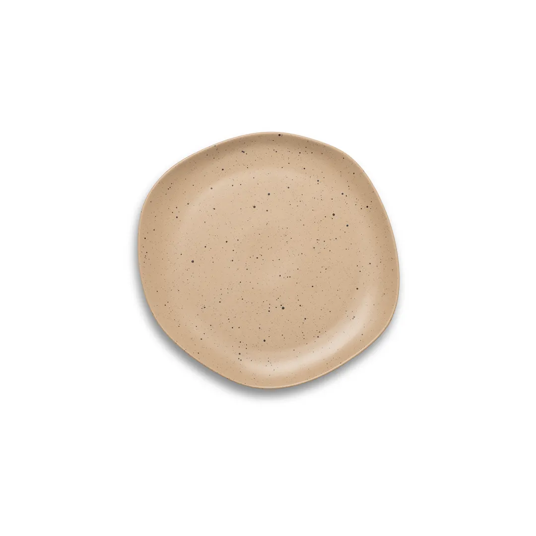Ariane Porcelain AERARN512011016 Dark Sand Dotts 6 2/7" Round Porcelain Plate – 12/Case