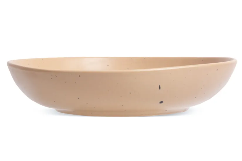 Ariane Porcelain AERARN512012023 Deep Plate, 9" (23 Cm), Dark Sand Dotts, Porcelain - 6/Case