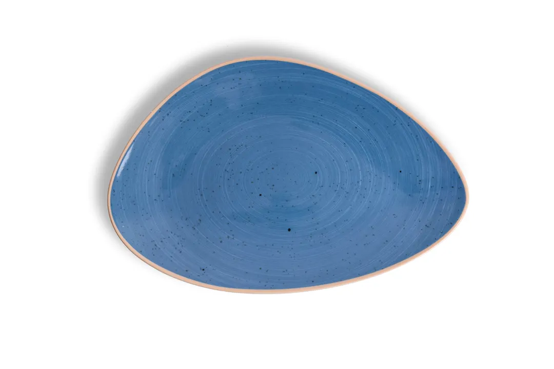 Ariane Porcelain AISARN264011029 Triangle Plate, 11 3/7" (29 Cm), Twister Blue, Porcelain - 6/Case