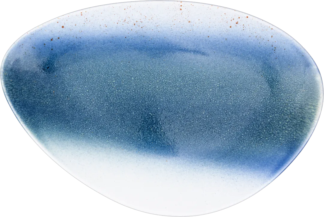 Ariane Porcelain AISARND65011037 Triangle Plate, 14 4/7" (37 cm) Reactive Lir, White Matt - 6/Case