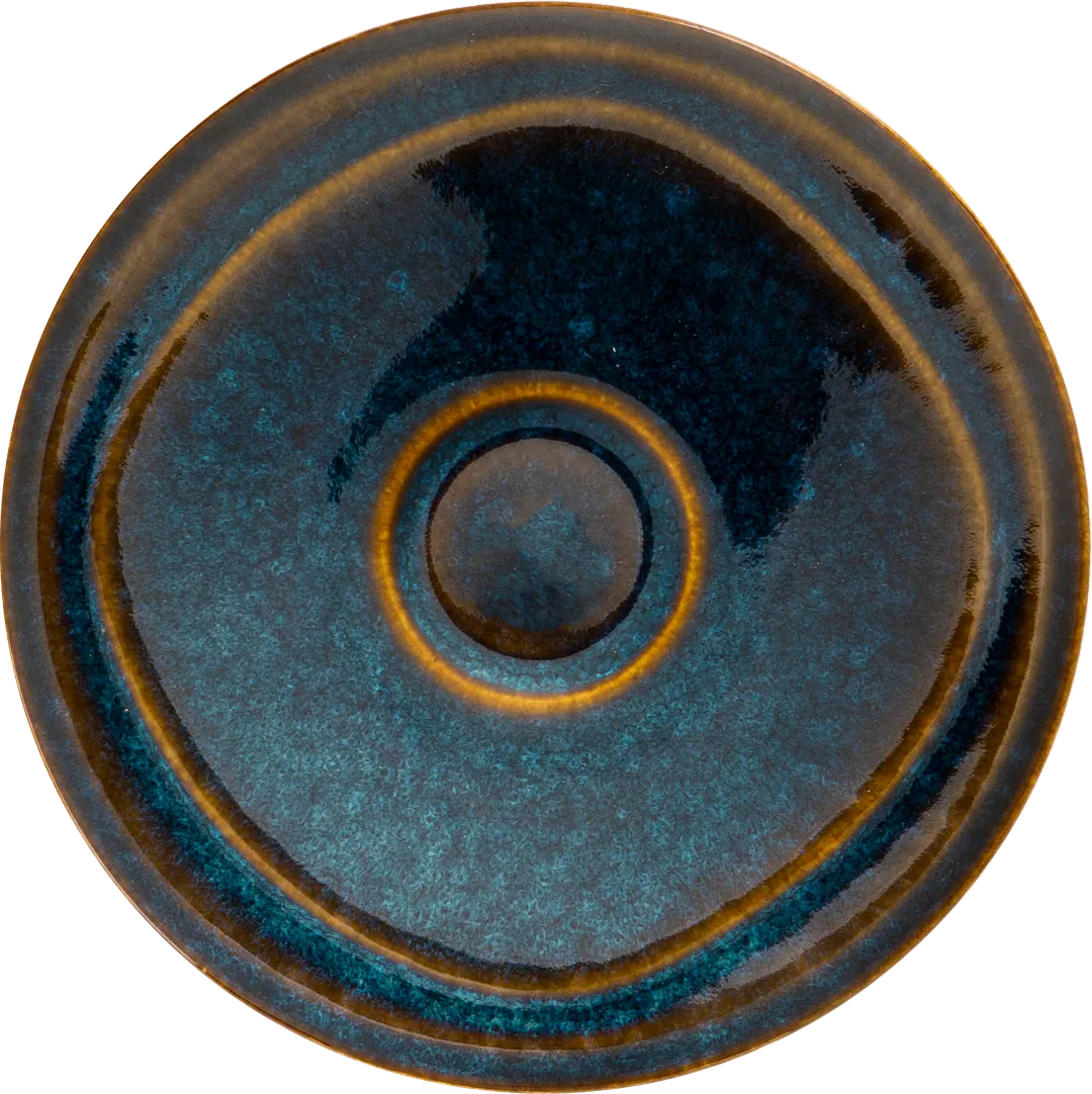 Ariane Porcelain ALPARND53014013 Saucer, 5 1/8" (13 cm) Denim Inside, Sage Outside - 12/Case