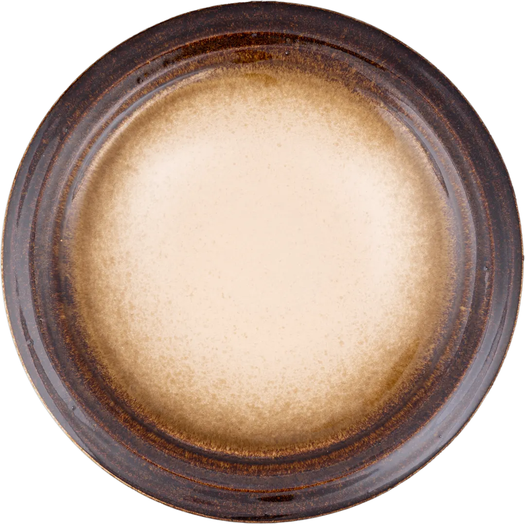 Ariane Porcelain ALPARND63011027 China Plate, 10 5/8" Round, Porcelain, Splash Edge Sahara, - 6/Case