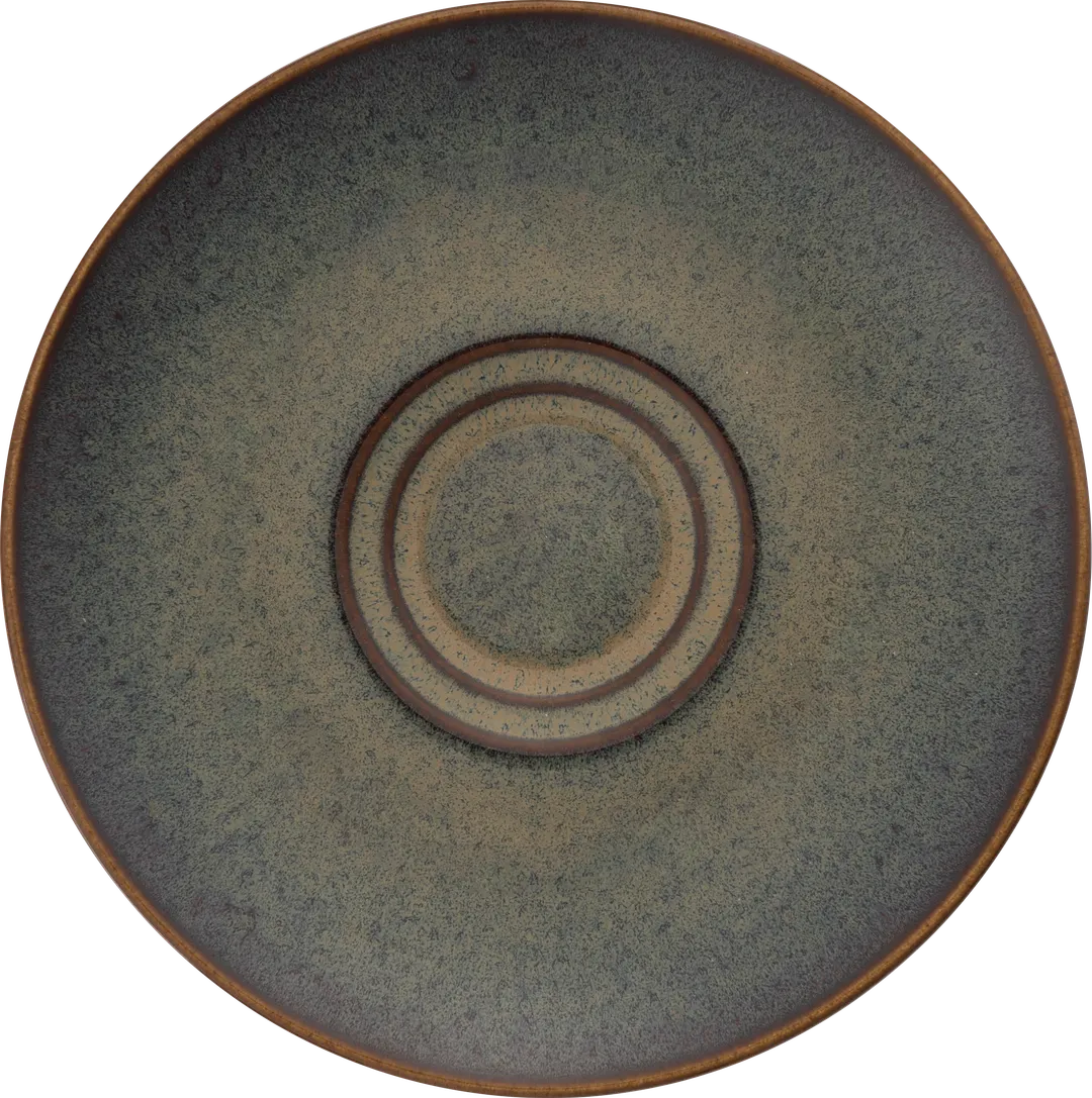 Ariane Porcelain AMKARNC94014013 5.0-5.49" Saucer, Splash Atomic Olive Darb Matt Porcelain - 12/Case