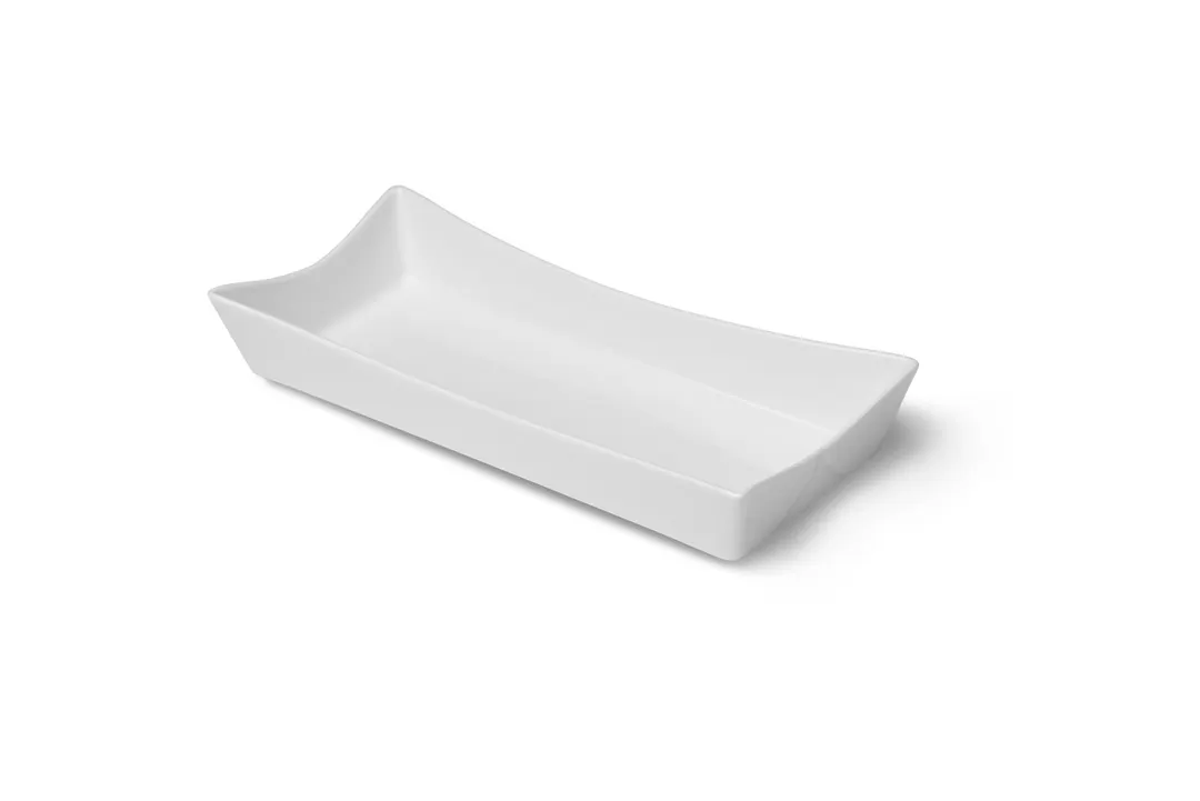 Ariane Porcelain AOTARN000012026 Taco Prep Hot Dog Tray, 10" x 6 1/2", Ivory, Porcelain - 4/Pcs