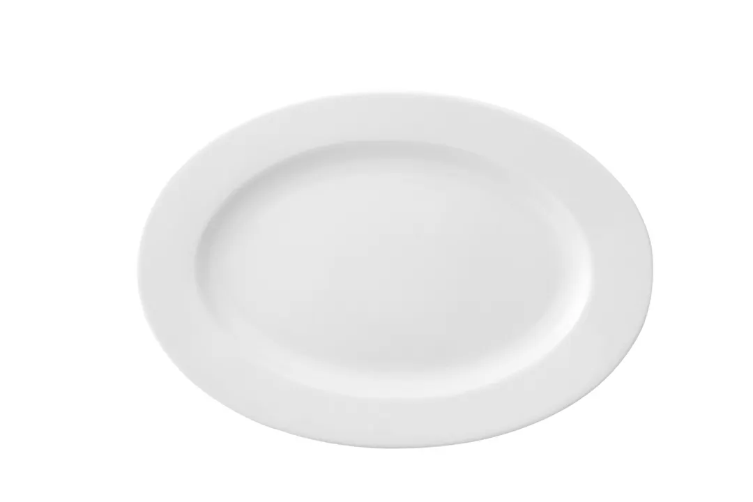 Ariane Porcelain APRARN000015045 Oval Ivory Porcelain Platter 17 5/7" x 12 2/5" - 3/Case