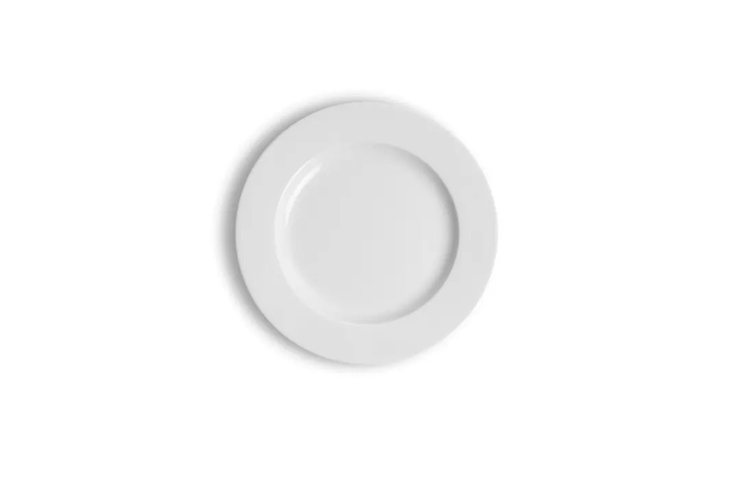 Ariane Porcelain APRARN000018024 China Plate, 9 4/9" (24 cm) Ivory Curved Edge, Narrow Rim - 12/Case