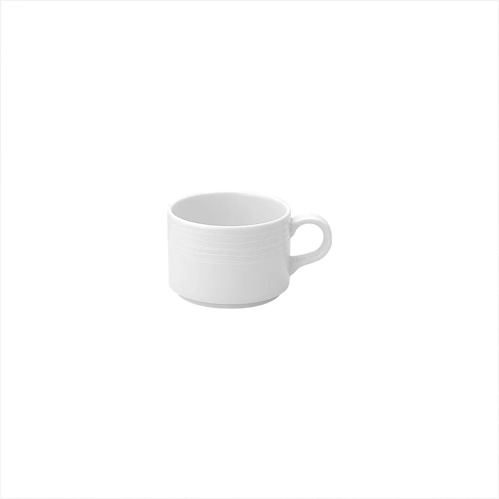 Ariane Porcelain APRARN120043023 Stackable Tea Cup, 7 7/9 Oz, Ivory, Porcelain - 12/Case