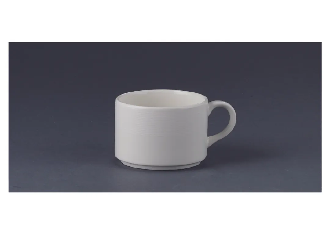 Ariane Porcelain APRARN121043023 Stackable Tea Cup 7.7oz Ivory Porcelain - 12/Case