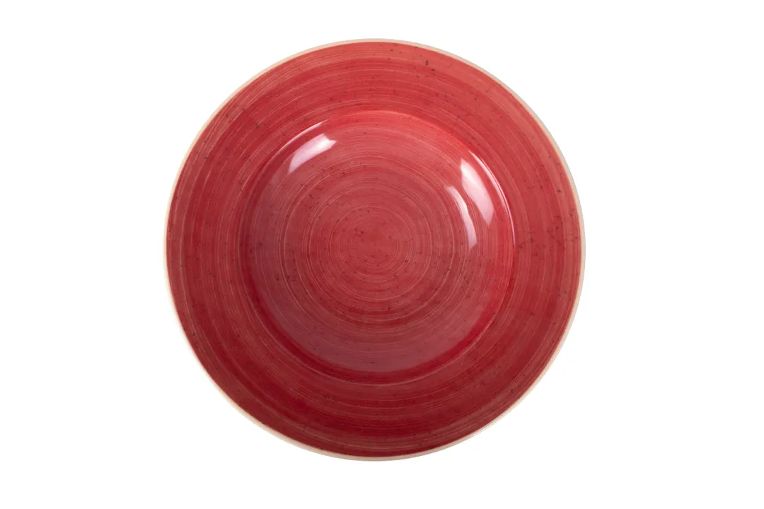 Ariane Porcelain APRARN204012026 Twister Red 10 1/4" Deep Rim China Plate Set of 6 - 6/Case