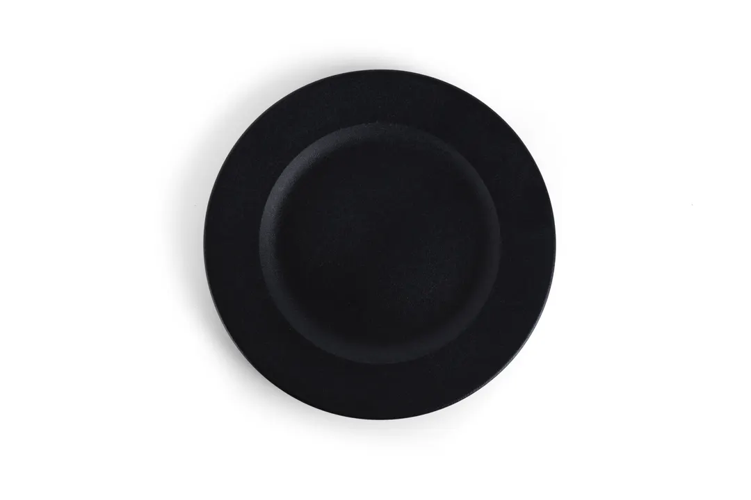 Ariane Porcelain APRARN259011027 China Plate, 10 5/8" Flat, Black Dazzle, Porcelain - 12/Case