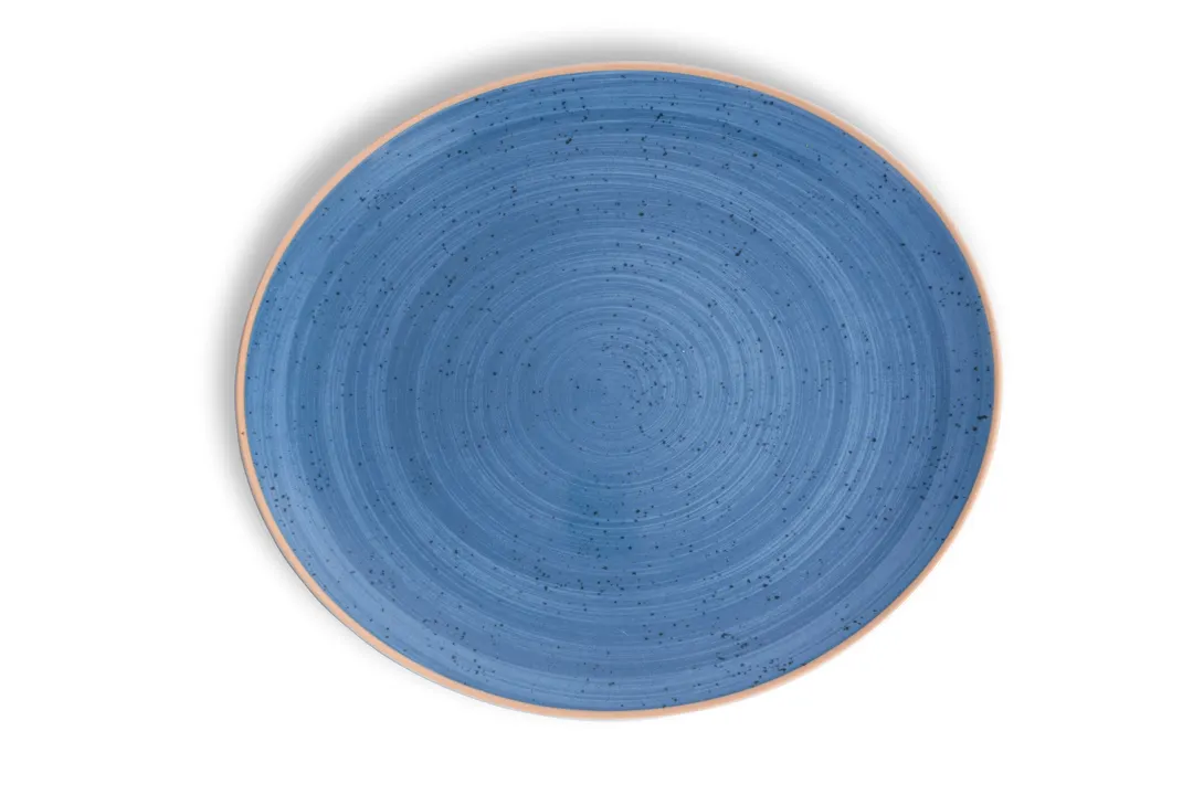 Ariane Porcelain APRARN264016030 Twister Blue 11 4/5" Round Steak Plate, Porcelain, 6/Case