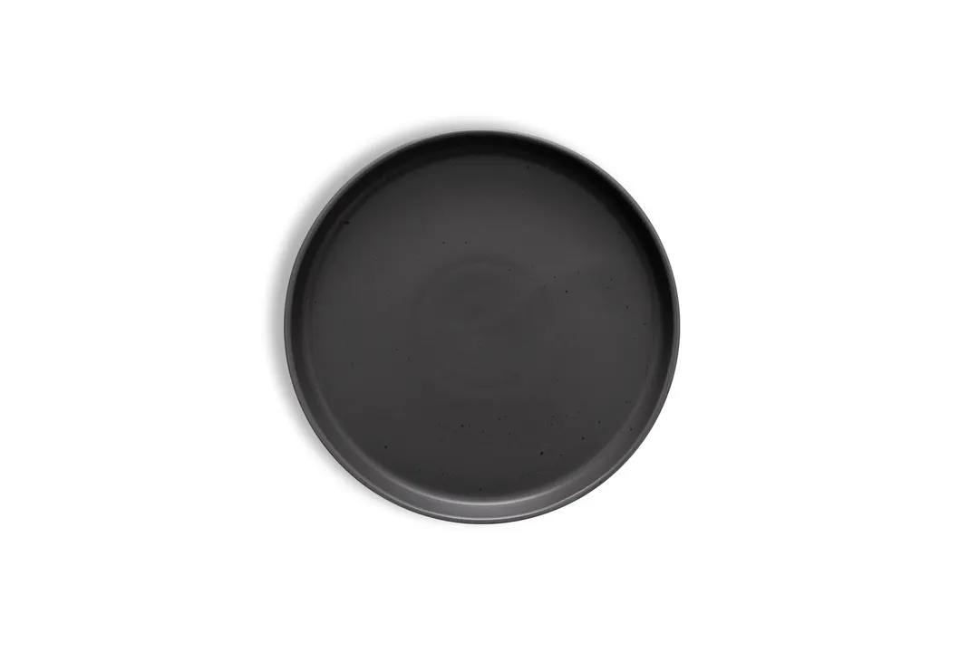 Ariane Porcelain ASEARNA05B11025 Stackable Plate, 9 5/6" Charcoal Grey Dotts, Porcelain – 4/Case