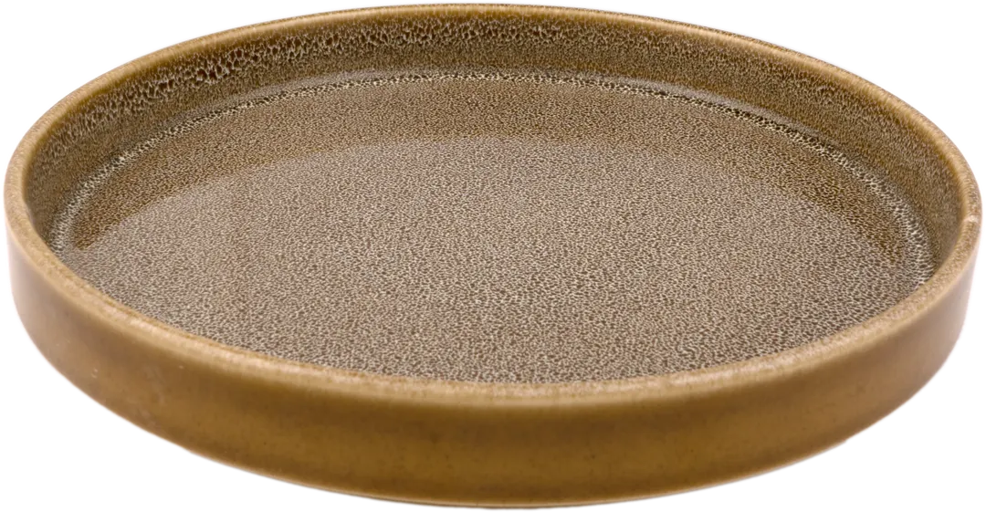 Ariane Porcelain ASEARNC97A11015 6" Round Plate, Light Brown with Inside Freckles, 4/Case