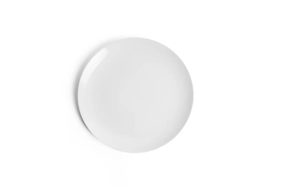 Ariane Porcelain AVCARN000011024 Coupe Rimless Plate, 9 4/9" (24 Cm), Ivory, Porcelain - 6/Case