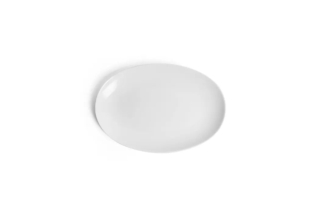 Ariane Porcelain AVCARN000015032 Oval Ivory Porcelain Plate, 12 3/5" (32 cm), Coupe Rim, 6/Case