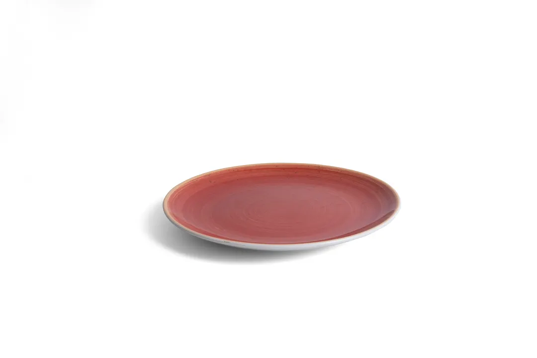 Ariane Porcelain AVCARN204011018 China Plate, 7" Round Rimless, Twister Red, Porcelain - 12/Case