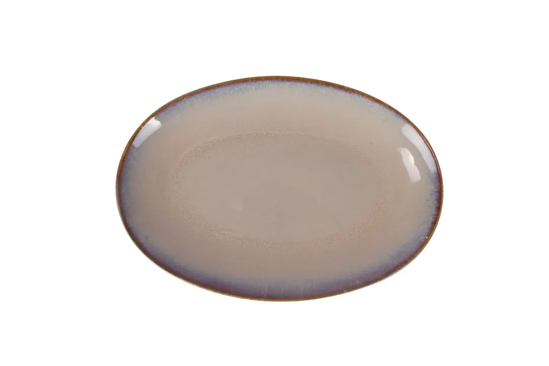 Ariane Porcelain AVCARN257015032 Oval China Plate, 12 3/5" (32 Cm), Splash Beige, Porcelain - 6/Case