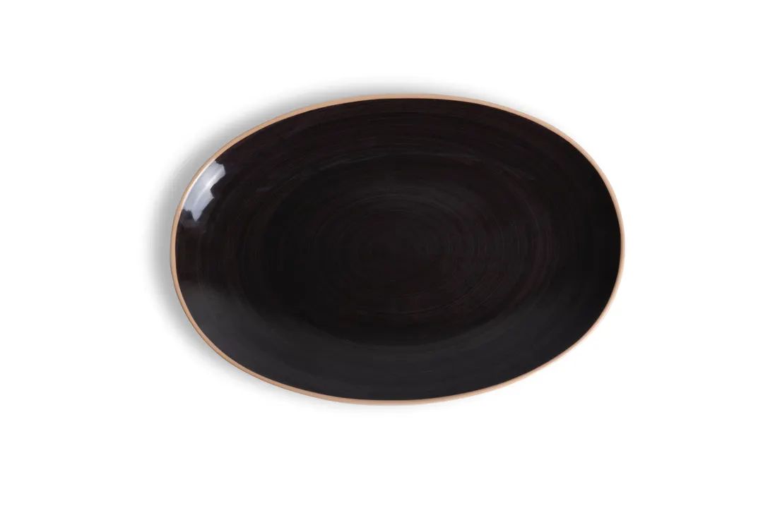 Ariane Porcelain AVCARN263015026 Oval China Plate 10 1/4" (26 cm) Porcelain Twister Mokka - 12/Case