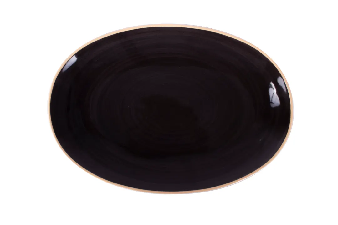 Ariane Porcelain AVCARN263015032 Oval China Plate 12.6" Twister Mokka, Porcelain, Coupe Rim - 6/Case