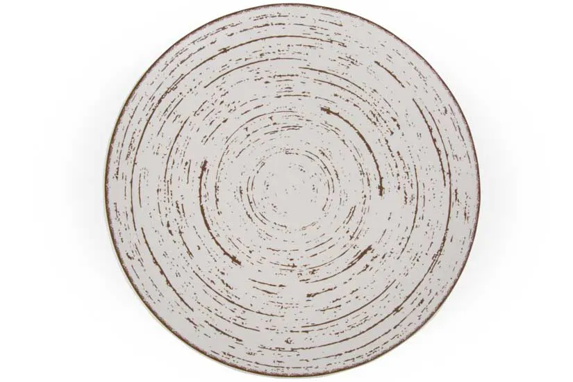 Ariane Porcelain AVCARN427011024 Round Rimless Plate, 9 4/9" (24 cm) Tornado White Matt - 6/Case